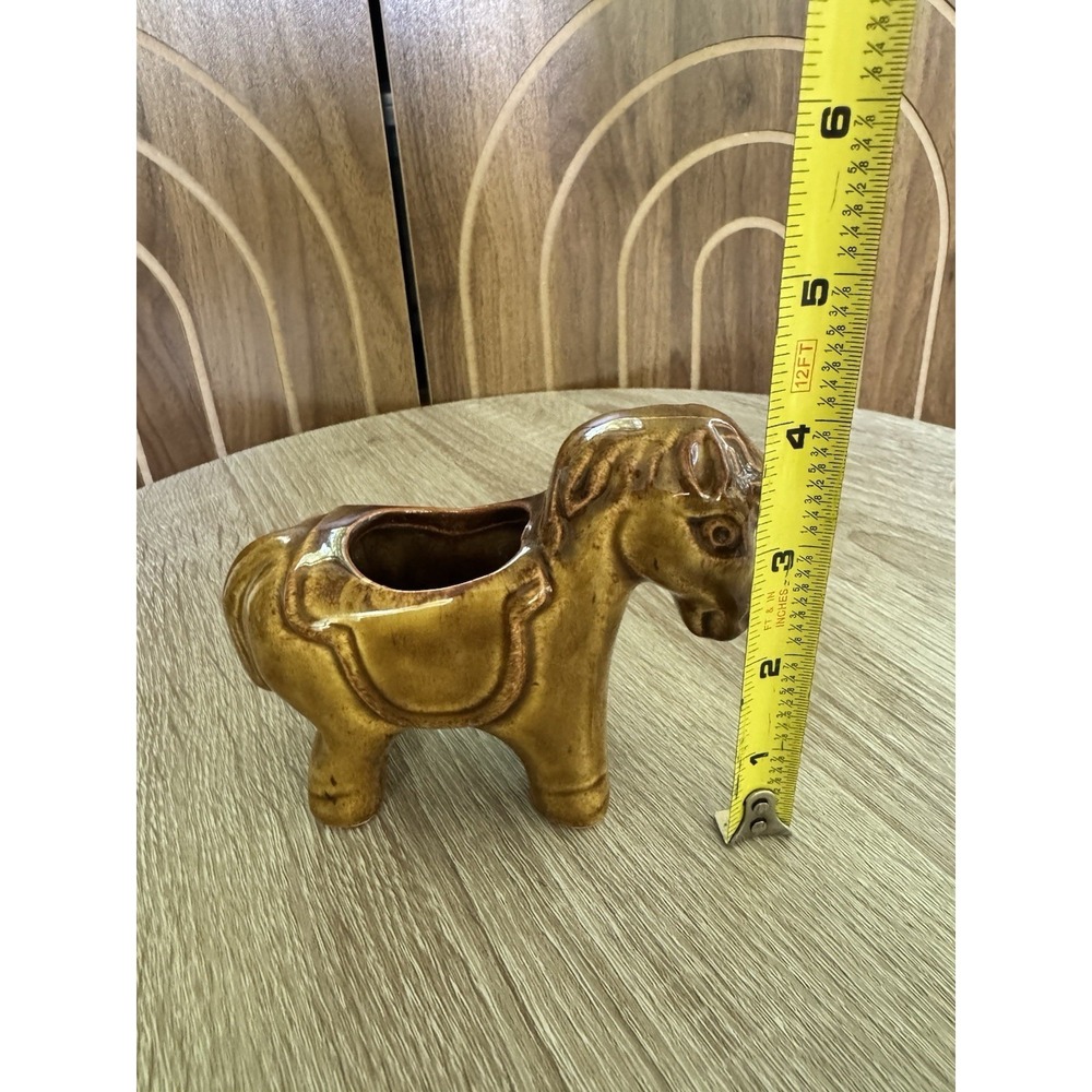 Vintage McCoy Floraline Brown Animal HORSE Planter Rare - Picture 5 of 5